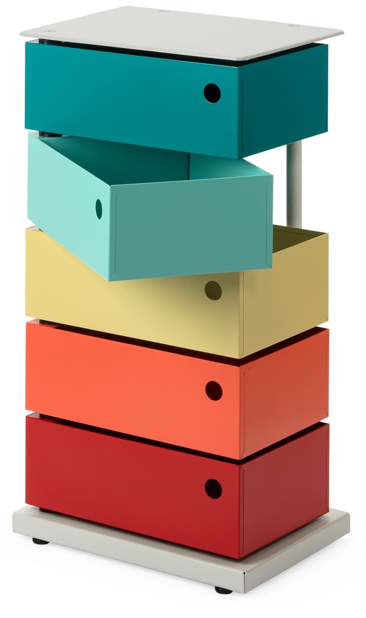 Drehladen-Container Stahlblech 5-fach Polychrom Dario
